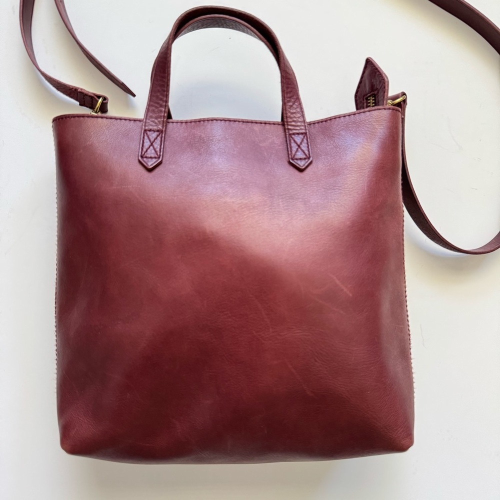 Madewell The Zip Top Transport Crossbody in Burgundy Red Leather - Picture 3 of 15